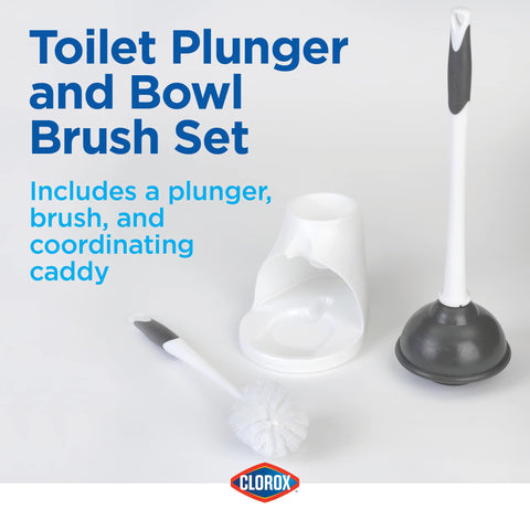 Clorox heavy-duty plunger with flange cup and ergonomic handle for clog clearance