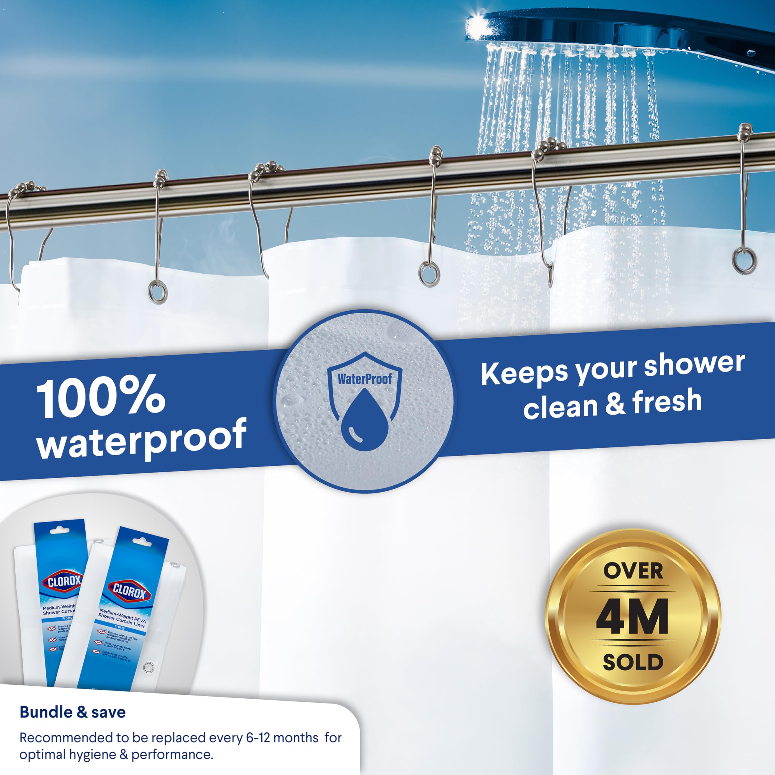 Clorox 2-pack shower curtain liner provides value