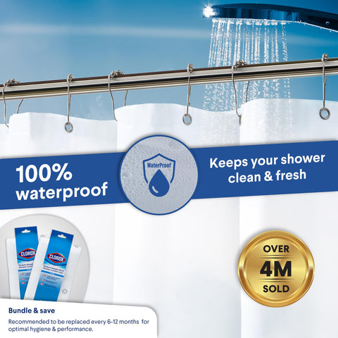 Clorox 2-pack shower curtain liner provides value