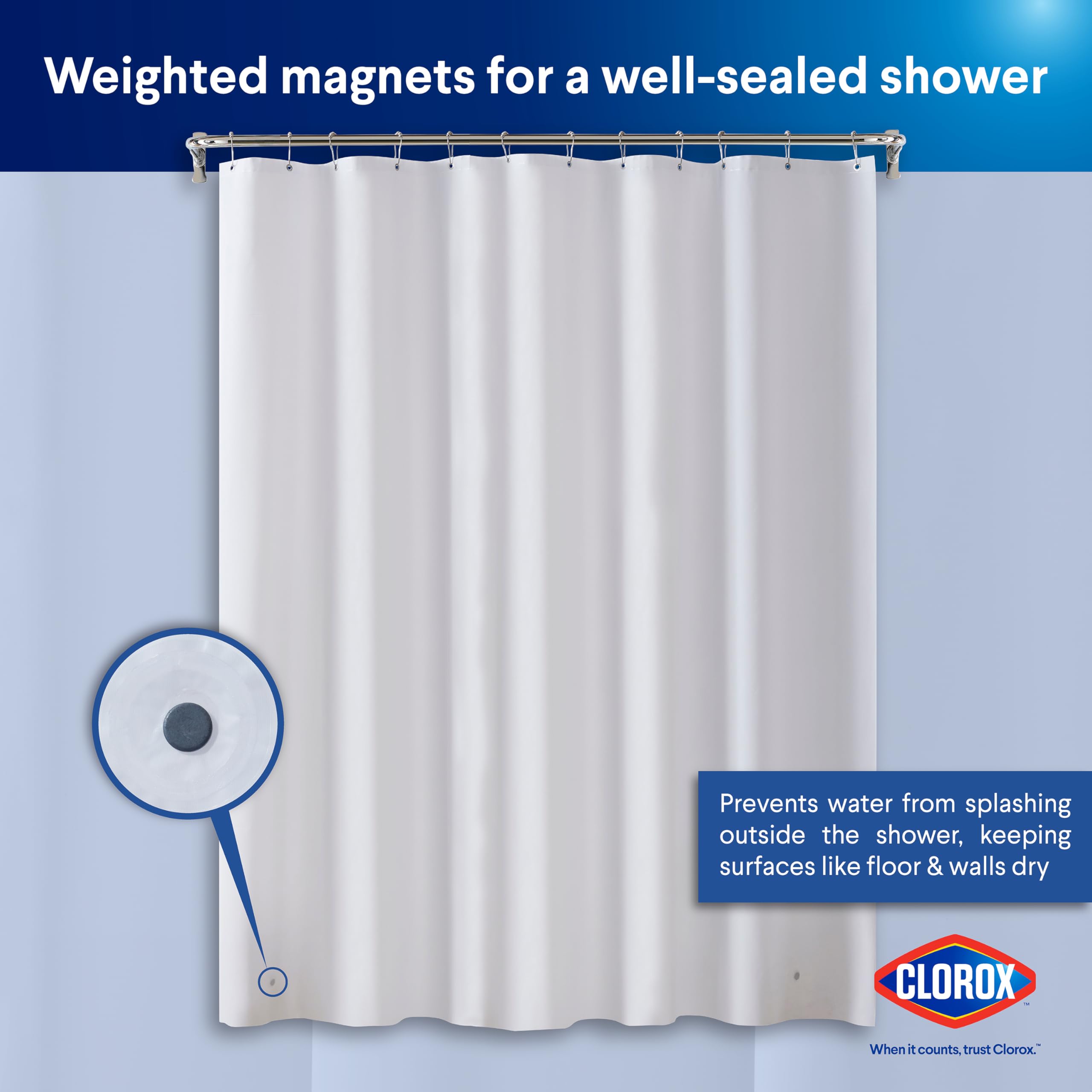 Clorox 6g PEVA material resists moisture buildup