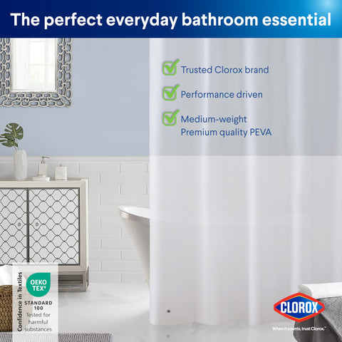 Clorox bathroom setup image shows practical liner use