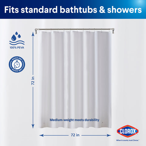 Clorox Clear shower liner blends with any bathroom decor