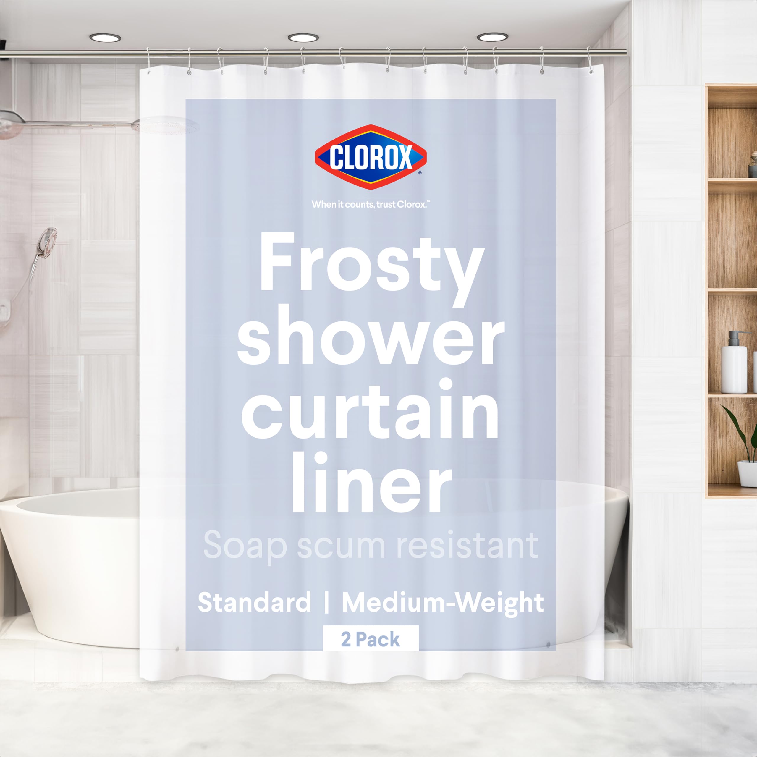Clorox Frosty shower liner for privacy and style