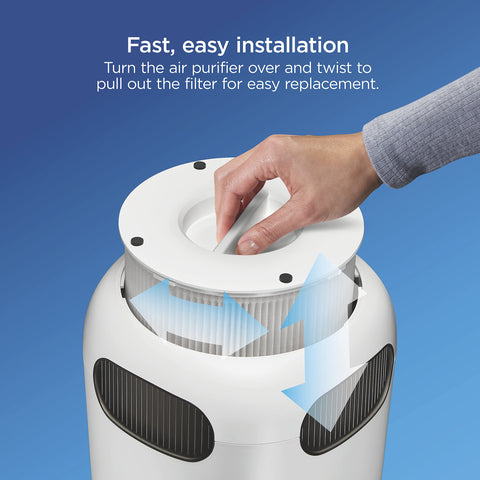 Clorox Tabletop replacement installation being twisted in for a new filter.