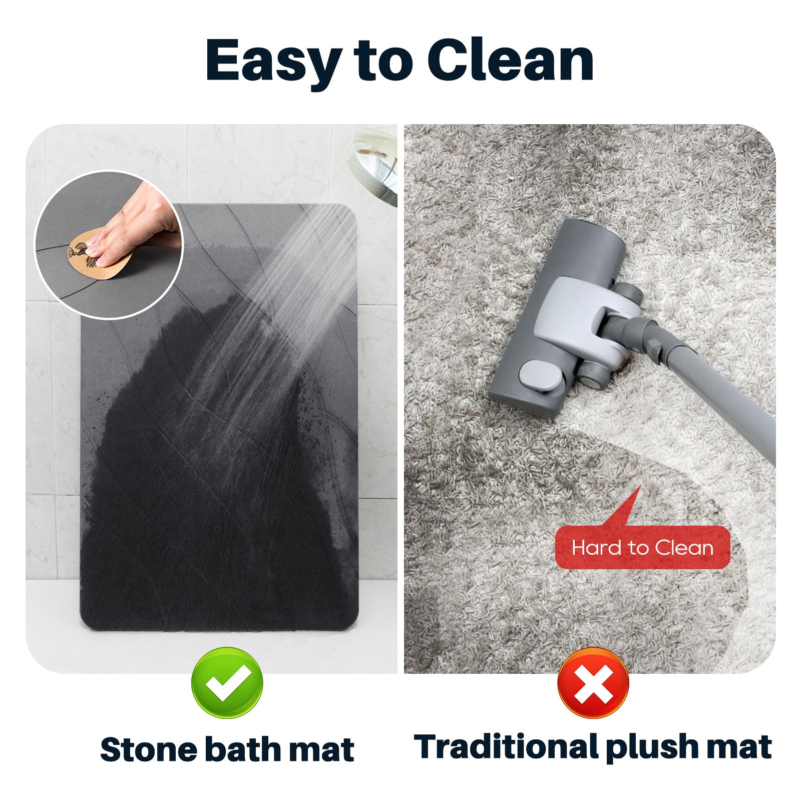 Closefriend diatomaceous surface bath mat emphasizes hygienic and breathable design