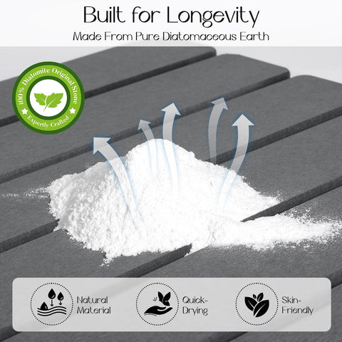Closefriend quick-dry stone bath mat demonstrates rapid moisture absorption and quick drying.
