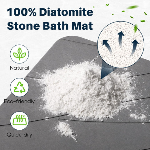 Closefriend stone bath mat with non-slip textured surface improves safety on tiles