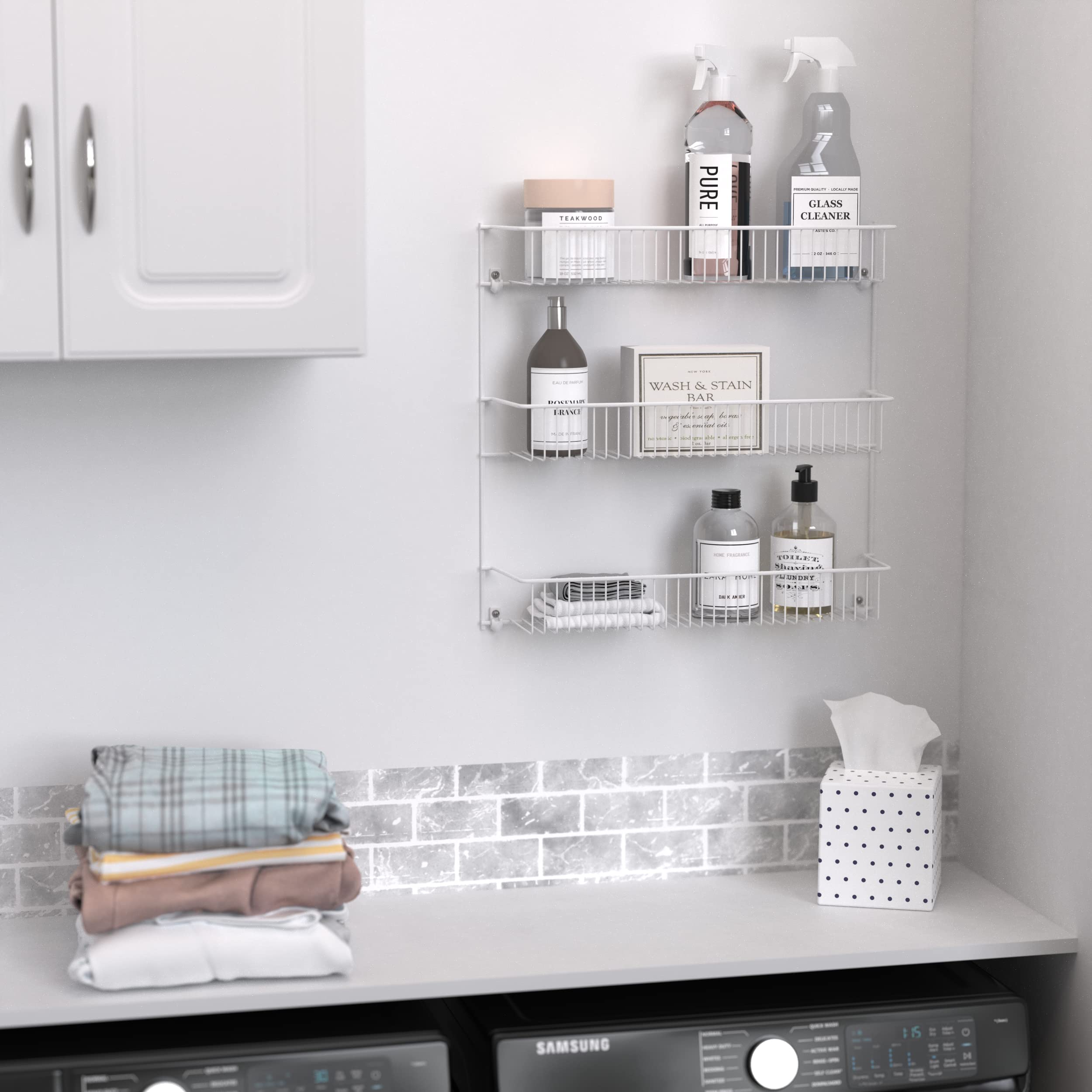 ClosetMaid 8022 white rack aiding organized kitchen storage