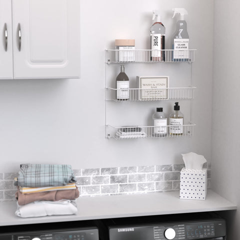 ClosetMaid 8022 white rack aiding organized kitchen storage