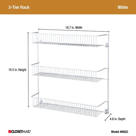 ClosetMaid epoxy-coated steel construction highlights durable build