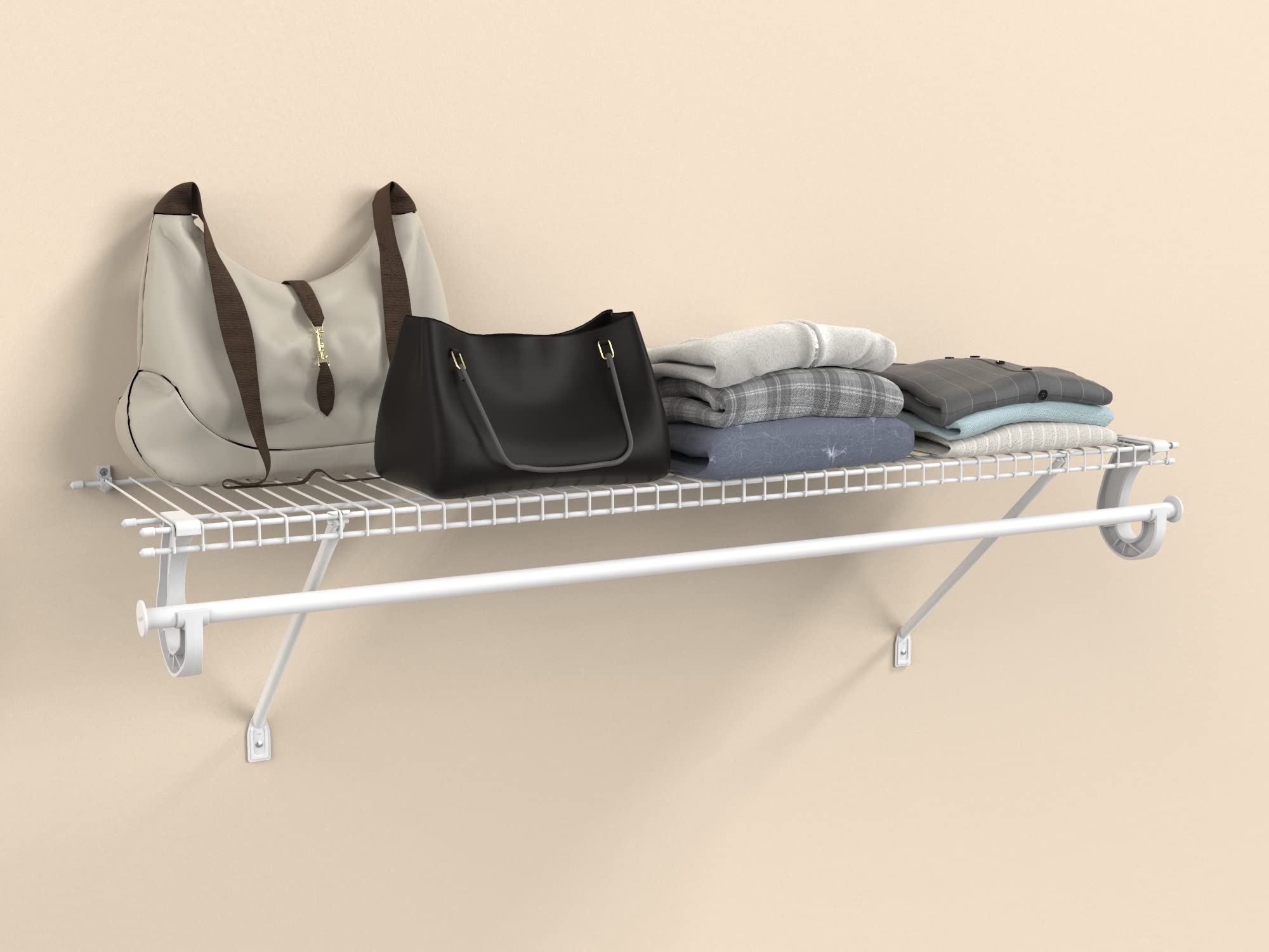 ClosetMaid 5631 white finish shelf system brightens closet spaces.