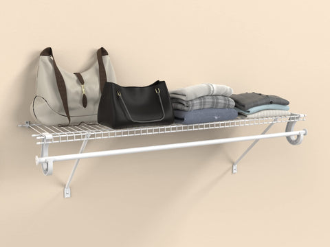 ClosetMaid 5631 white finish shelf system brightens closet spaces.