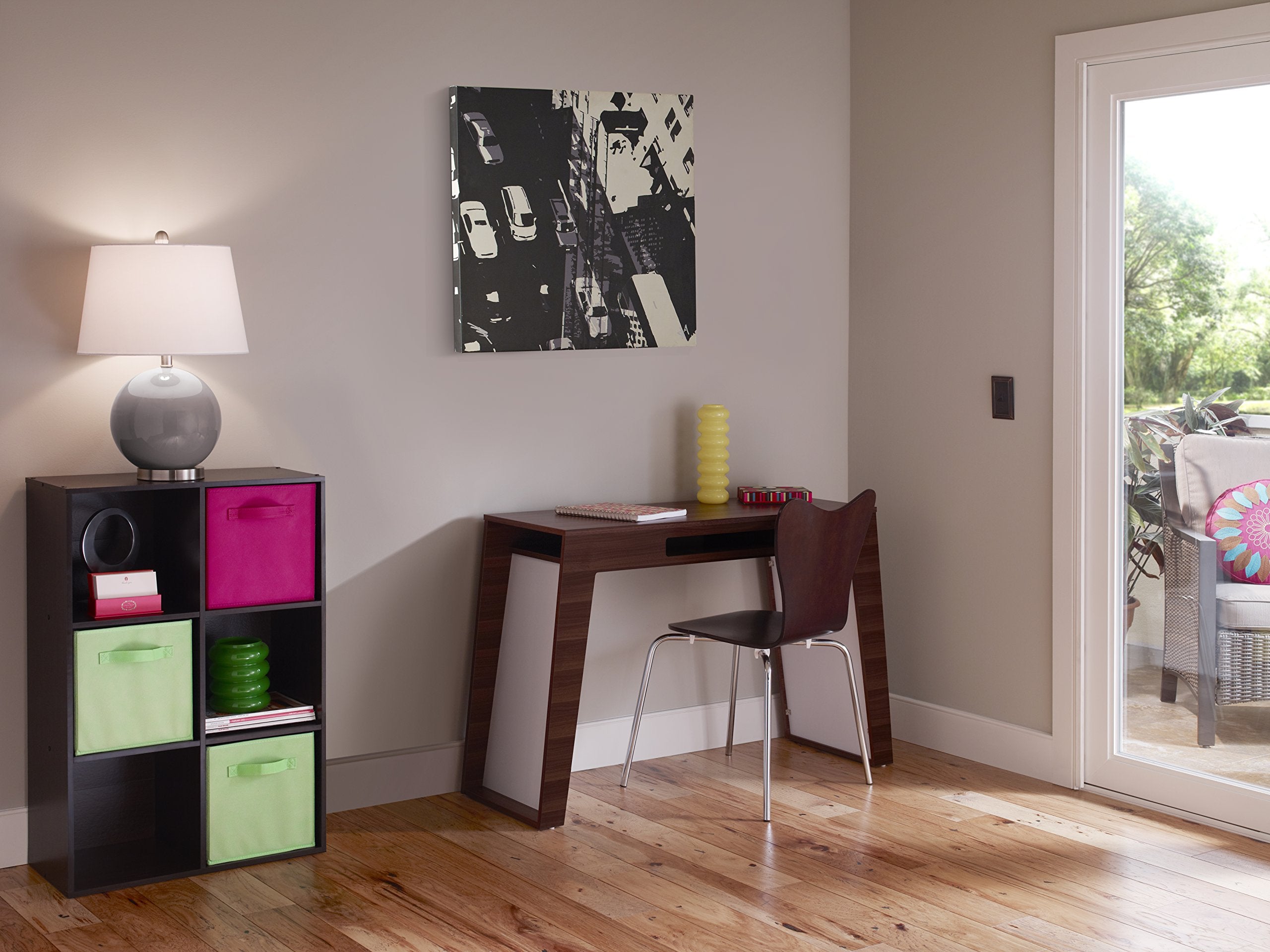 ClosetMaid 6-cube espresso organization ideal for home office or living spaces.