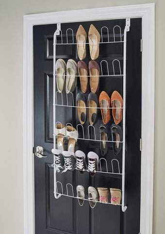 ClosetMaid 8040 with 18-pair slots keeps shoes organized and accessible.