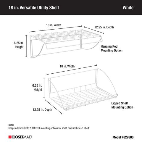 ClosetMaid 8278 hardware included simplifies installation.