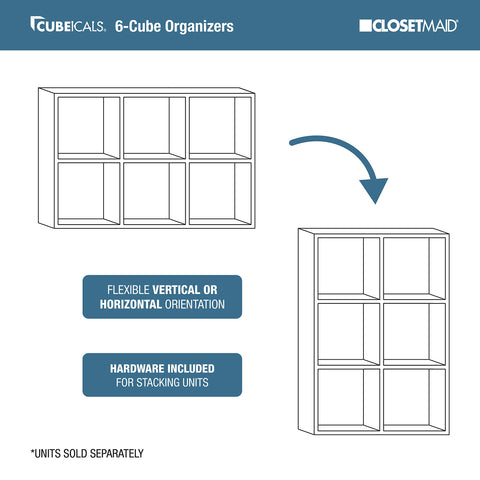ClosetMaid Cubeicals Horizontal Vertical Layout offers versatile placement options
