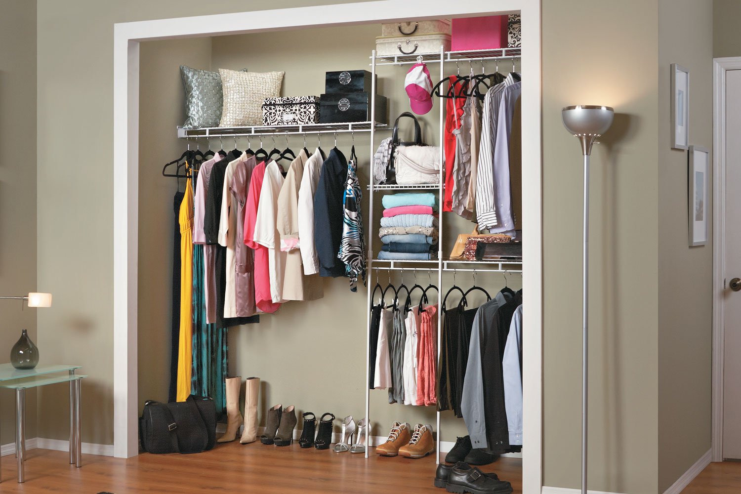 ClosetMaid durable vinyl-coated wire shelves resist rust and chipping