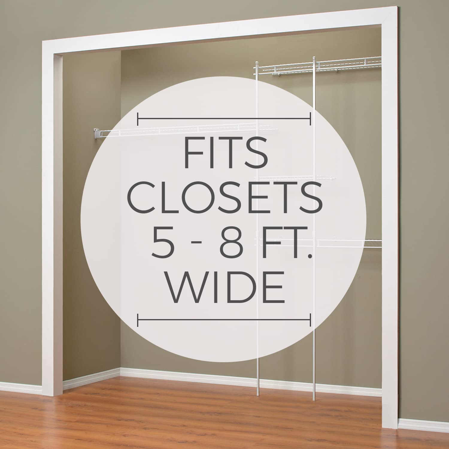 ClosetMaid fixed mount kit includes everything needed to install
