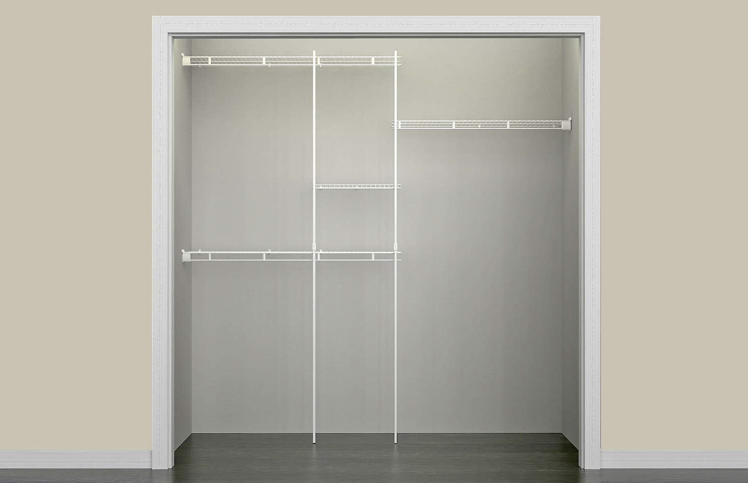 ClosetMaid generous hanging space up to 120 inches for outfits