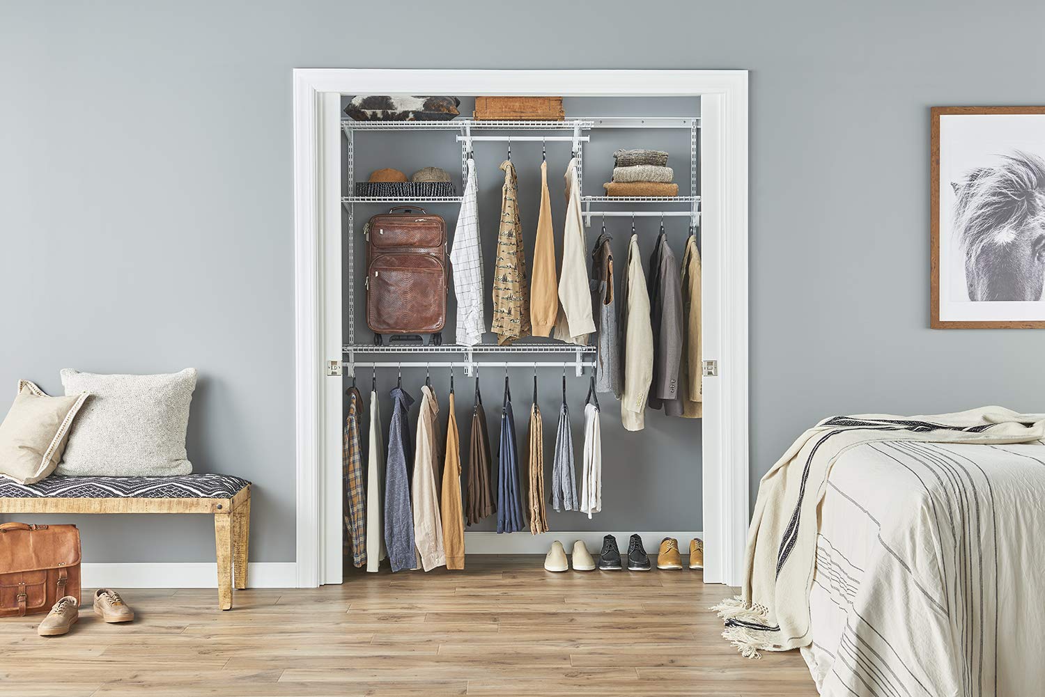 ShelfTrack adjustable shelves let you reconfigure shelves quickly.