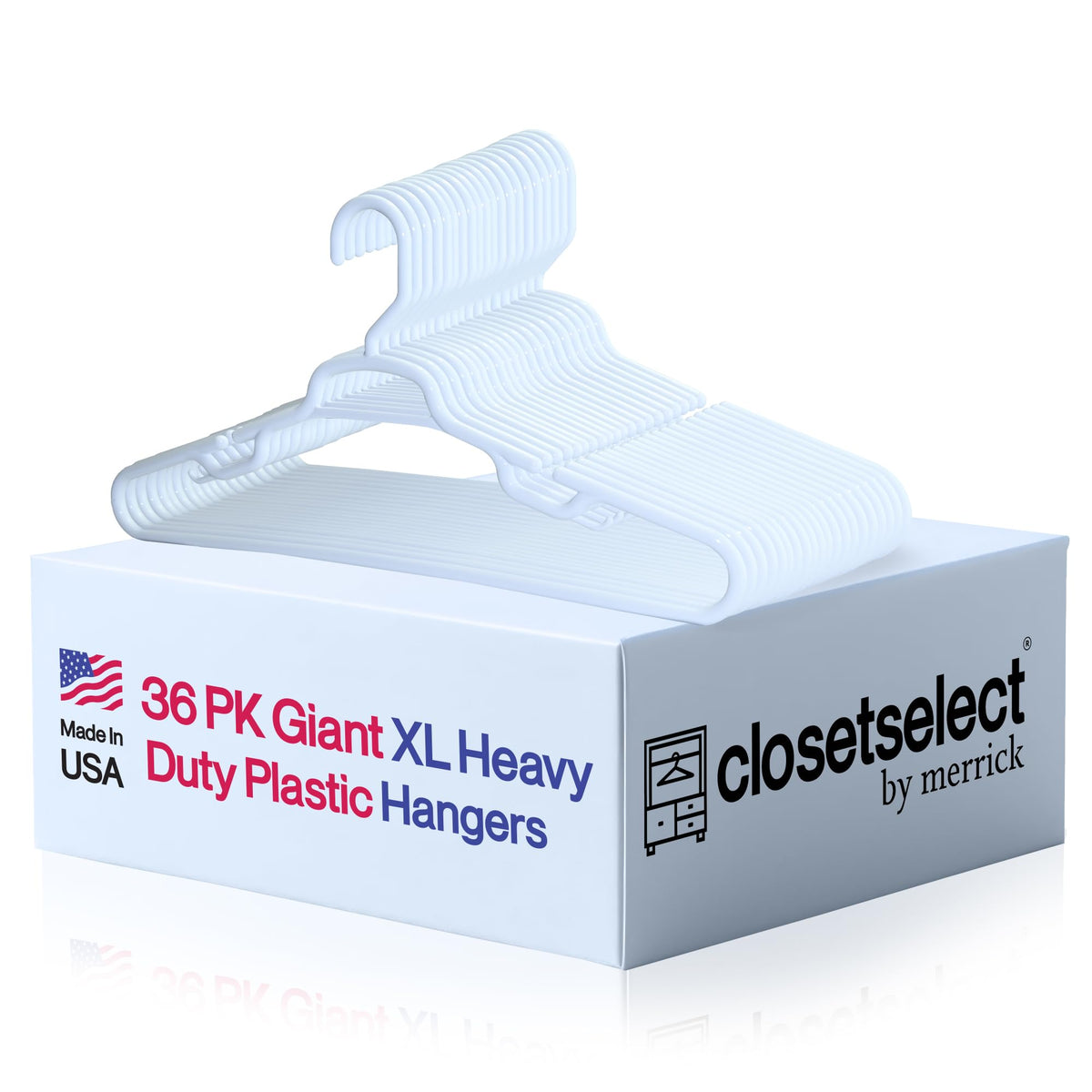 ClosetSelect 19XL plastic hanger with giant design supports bulky coats without sagging.