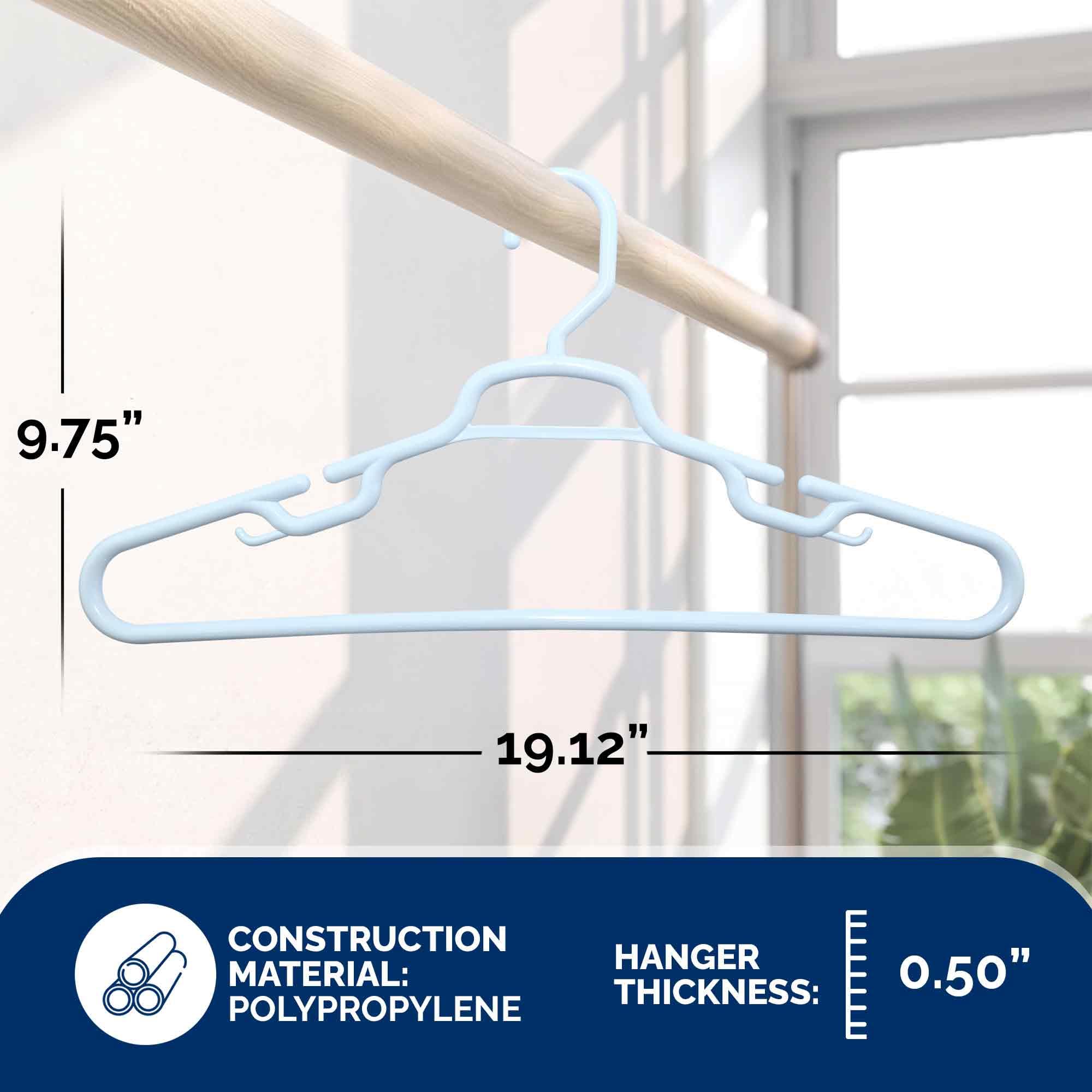 36-pack giant hangers keeps wardrobes organized and ready for daily use.