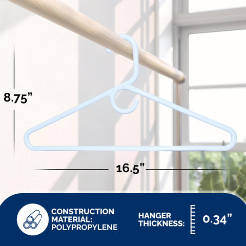 ClosetSelect white hanger for pants keeping bulky garments aligned