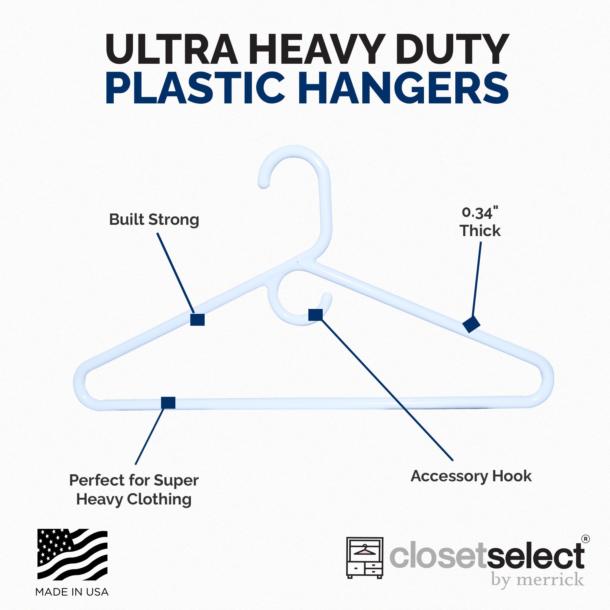 ClosetSelect white hanger for shirts preserves fabric shape