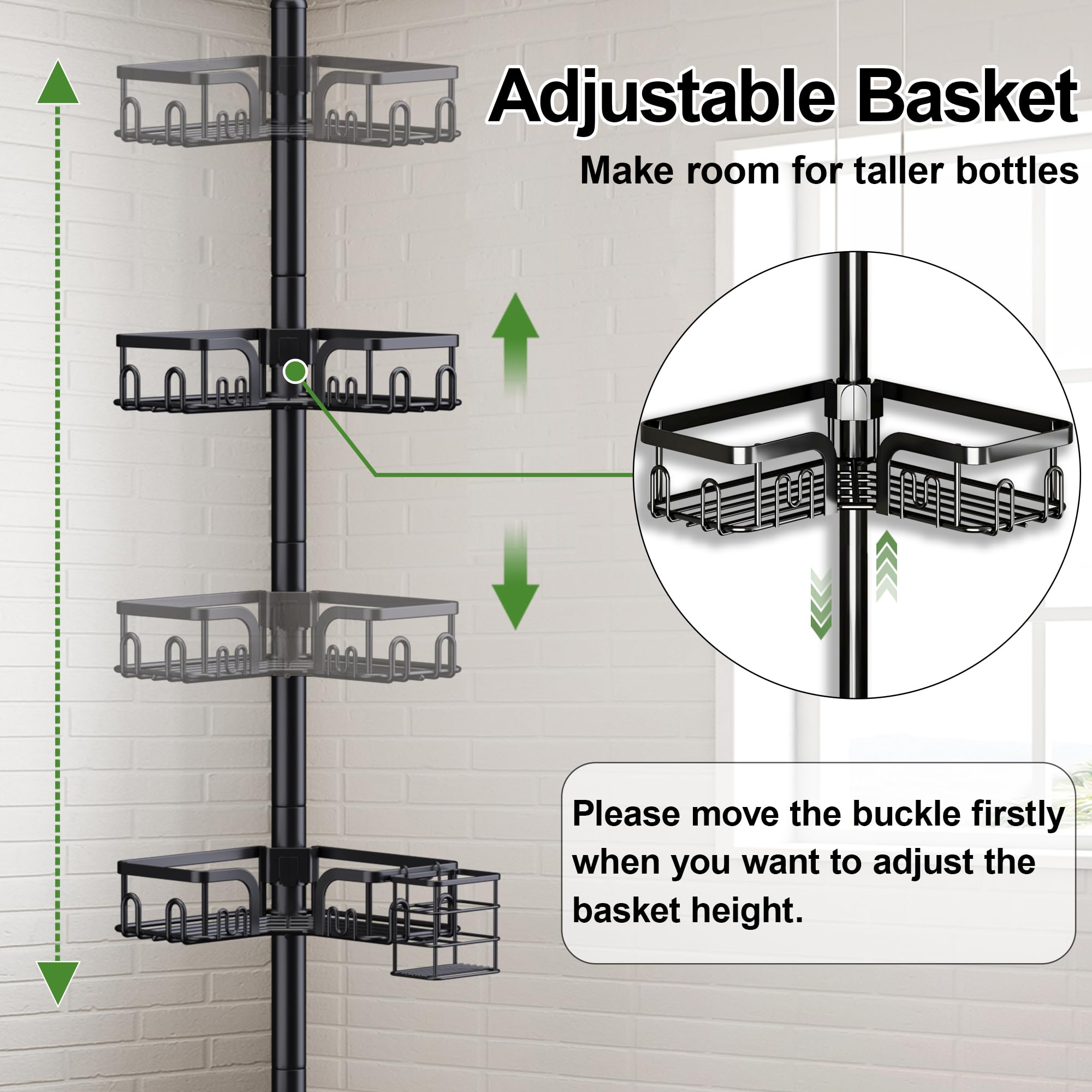 Clothink Corner Shower Caddy easy installation without drilling