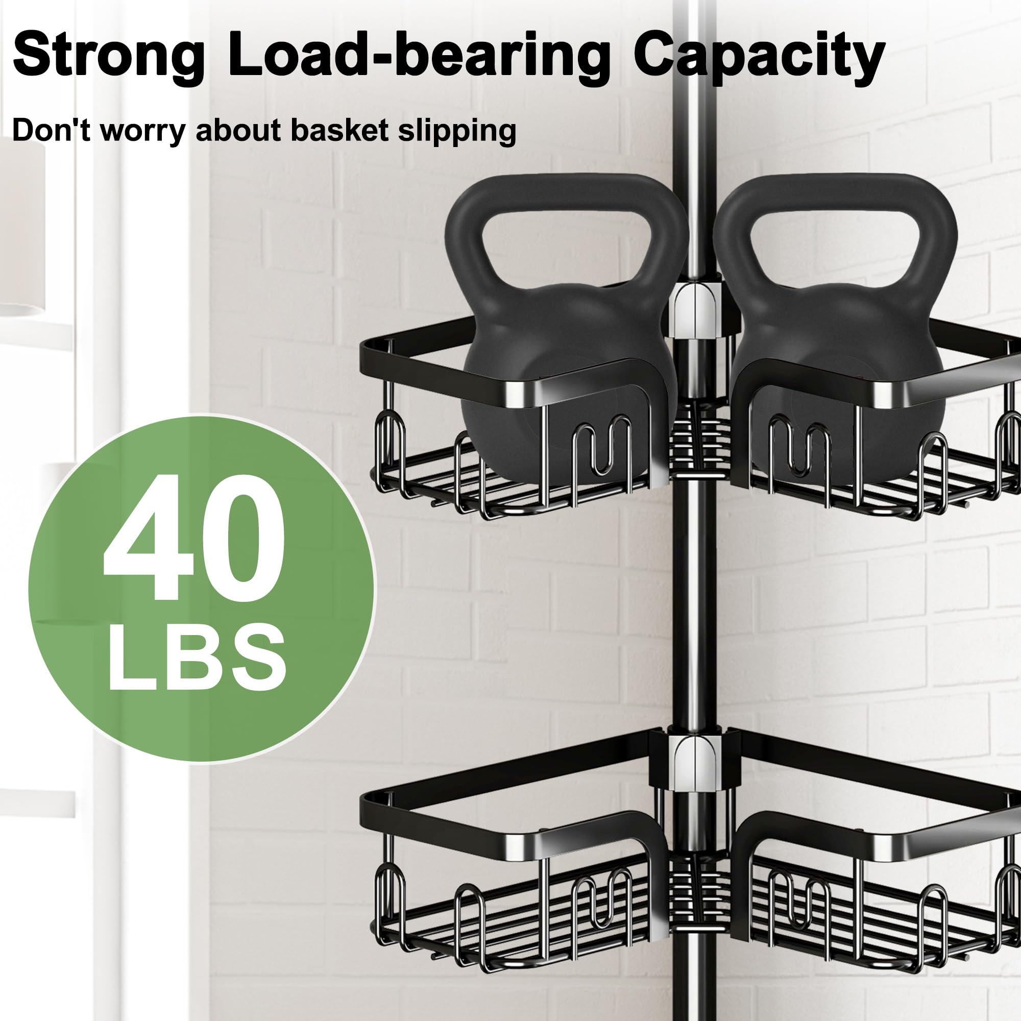 Clothink Corner Shower Caddy four-tier baskets for organized bathroom storage