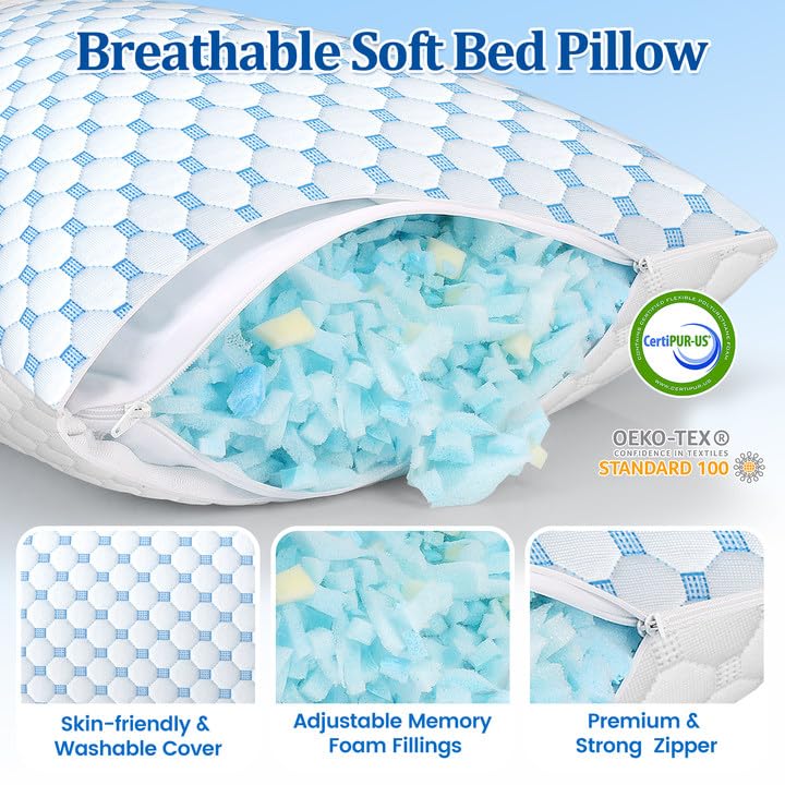 CloudBliss adjustable fill pillow lets you customize height and support.