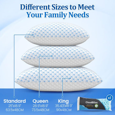 CloudBliss CertiPUR-US certified pillow ensures safety and quality.