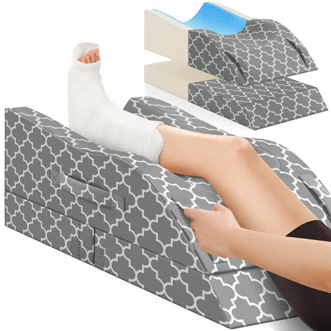CloudBliss leg elevation pillow side view offering stable post-surgery support