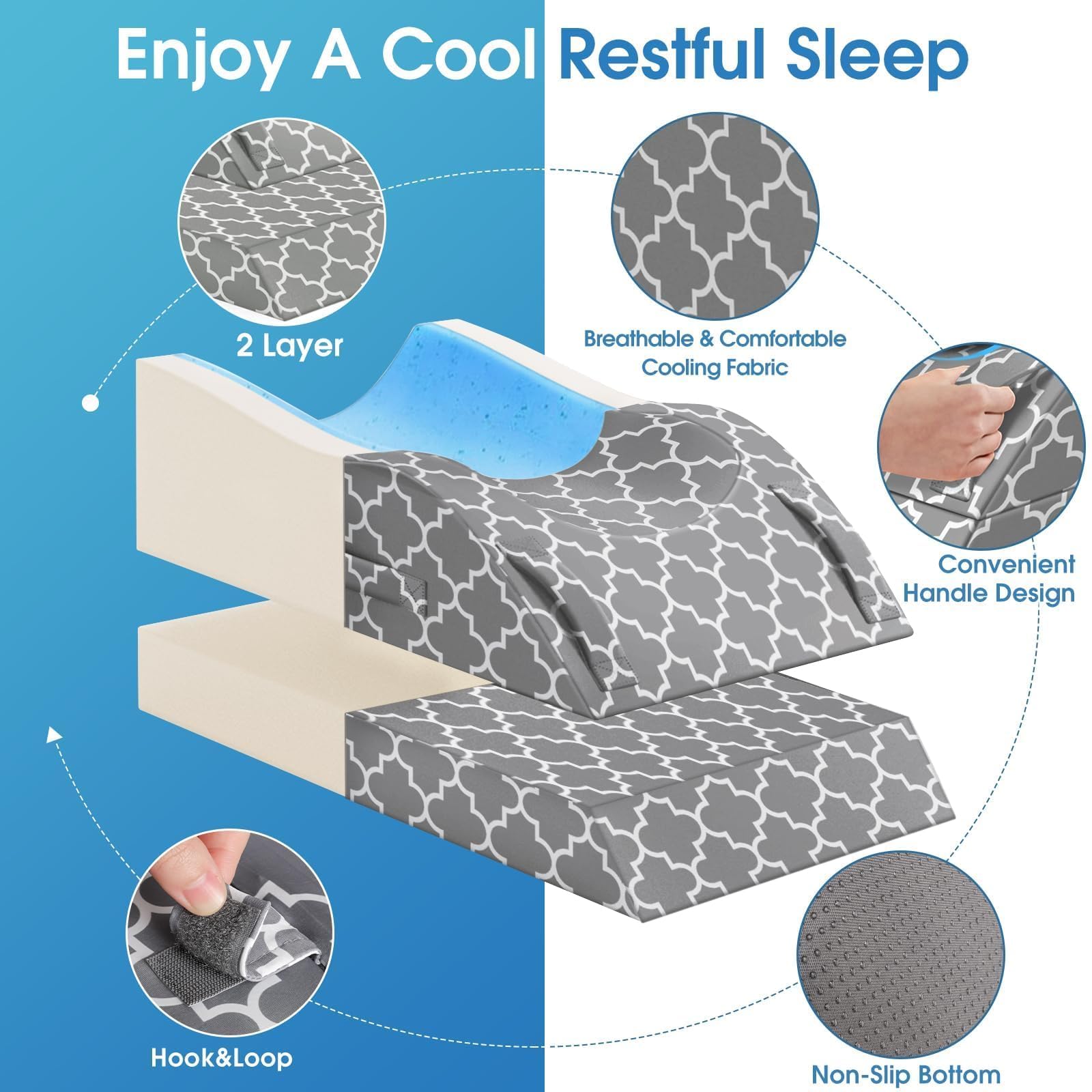 CloudBliss leg pillow base features a non-slip bottom for secure positioning
