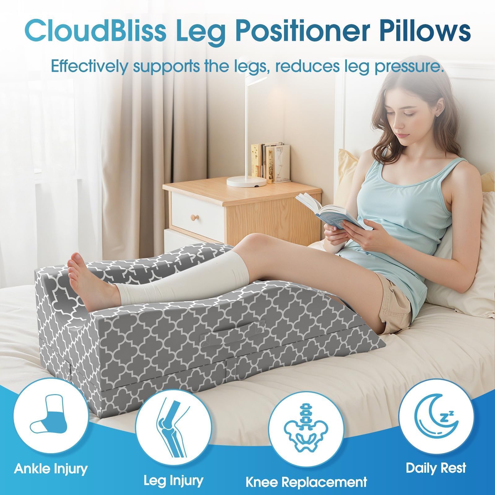 CloudBliss memory foam bottom is removable for adjustable height comfort