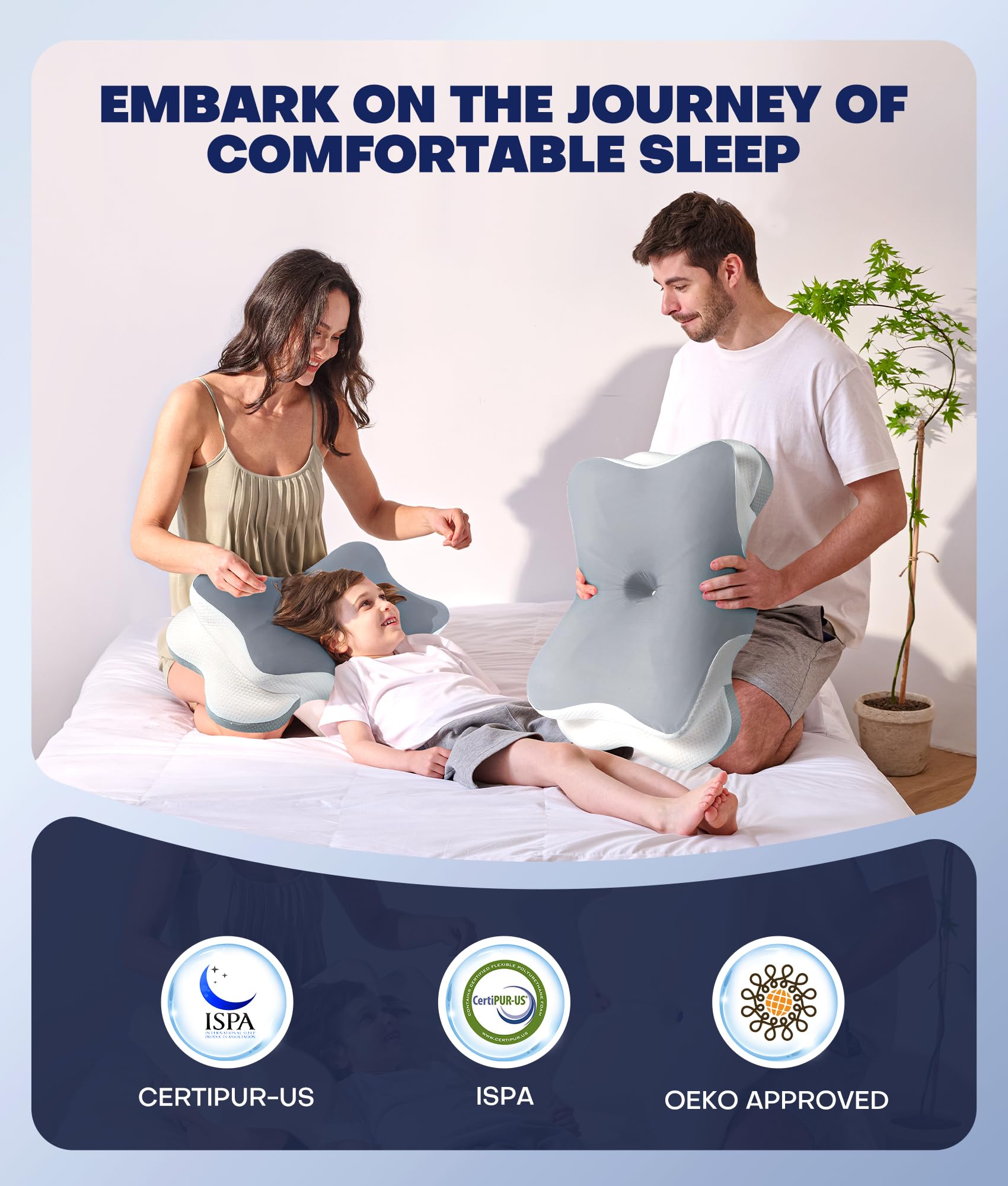 Graphene-infused fabric on CloudCoz neck pillow emits far-infrared energy for relaxation.