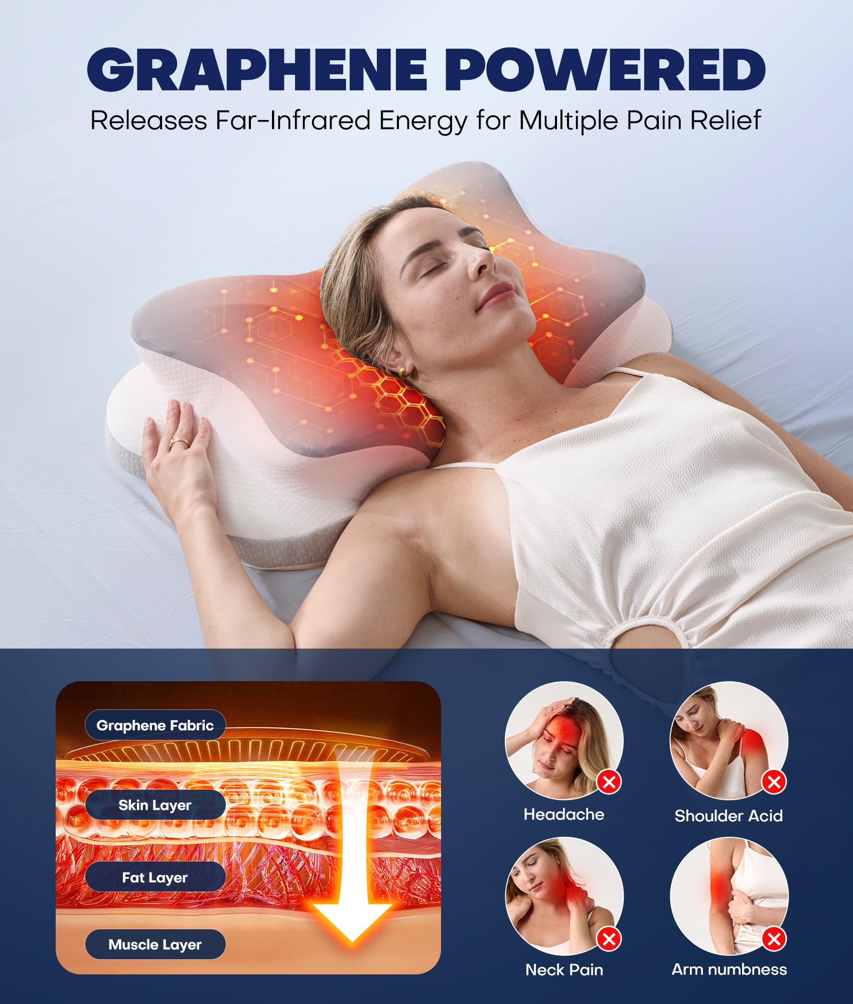 CloudCoz pillow interior open-cell memory foam for enhanced breathability and cooling feel.