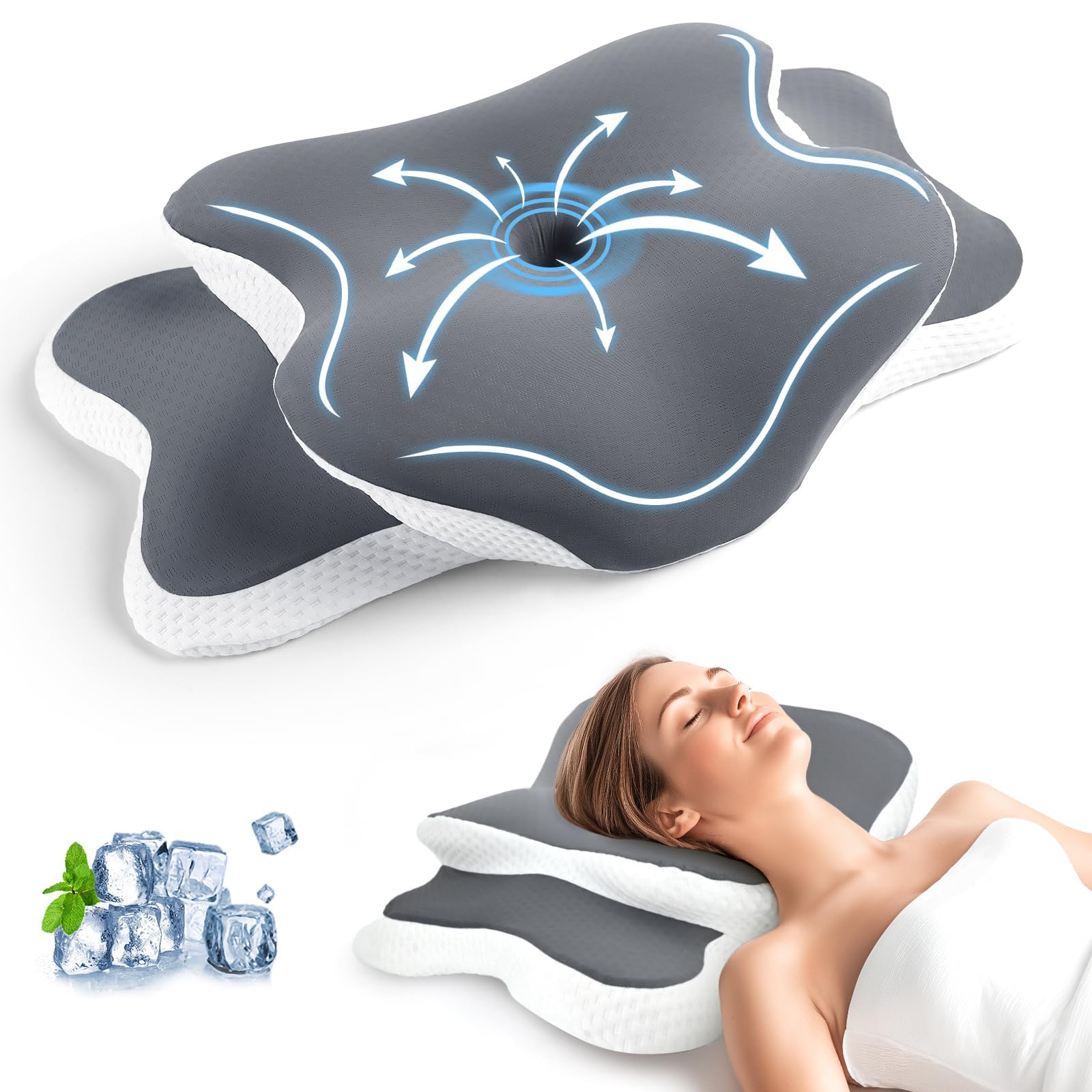CloudNook orthopedic neck pillow with ergonomic shape supports neck alignment for restful sleep.