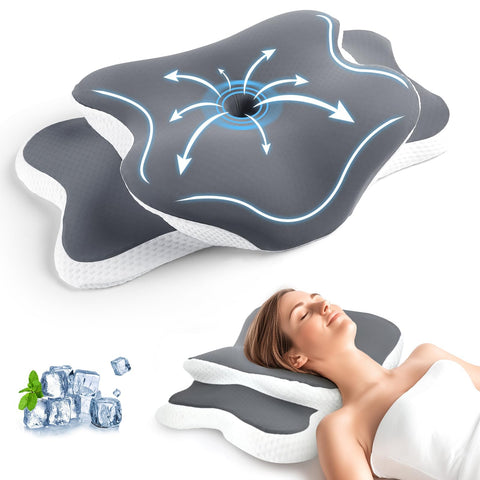 CloudNook orthopedic neck pillow with ergonomic shape supports neck alignment for restful sleep.