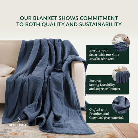 Cloudscape Linen fabric close shot emphasizing breathable layers for all-season use.