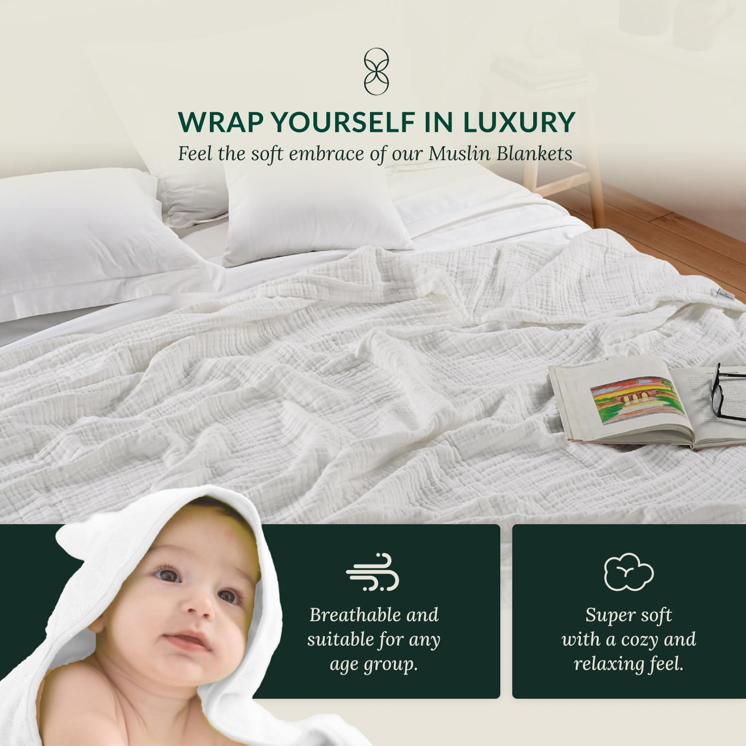 Cloudscape Linen OEKO-TEX certified blanket delivers lasting softness that improves with each wash.