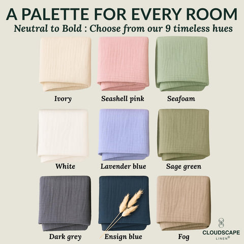 Cloudscape Linen oversized king-size blanket provides generous coverage.