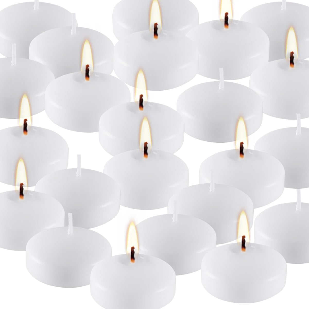 CLTNIKET gift pack: 50 white floating candles with elegant glow.