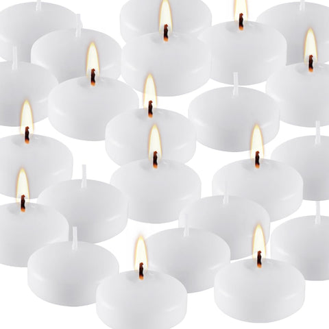 CLTNIKET gift pack: 50 white floating candles with elegant glow.