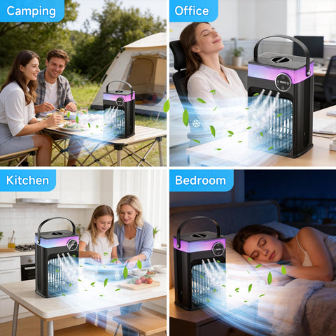 Ideal for bedrooms, offices, dorms, and camping trips with portable convenience.