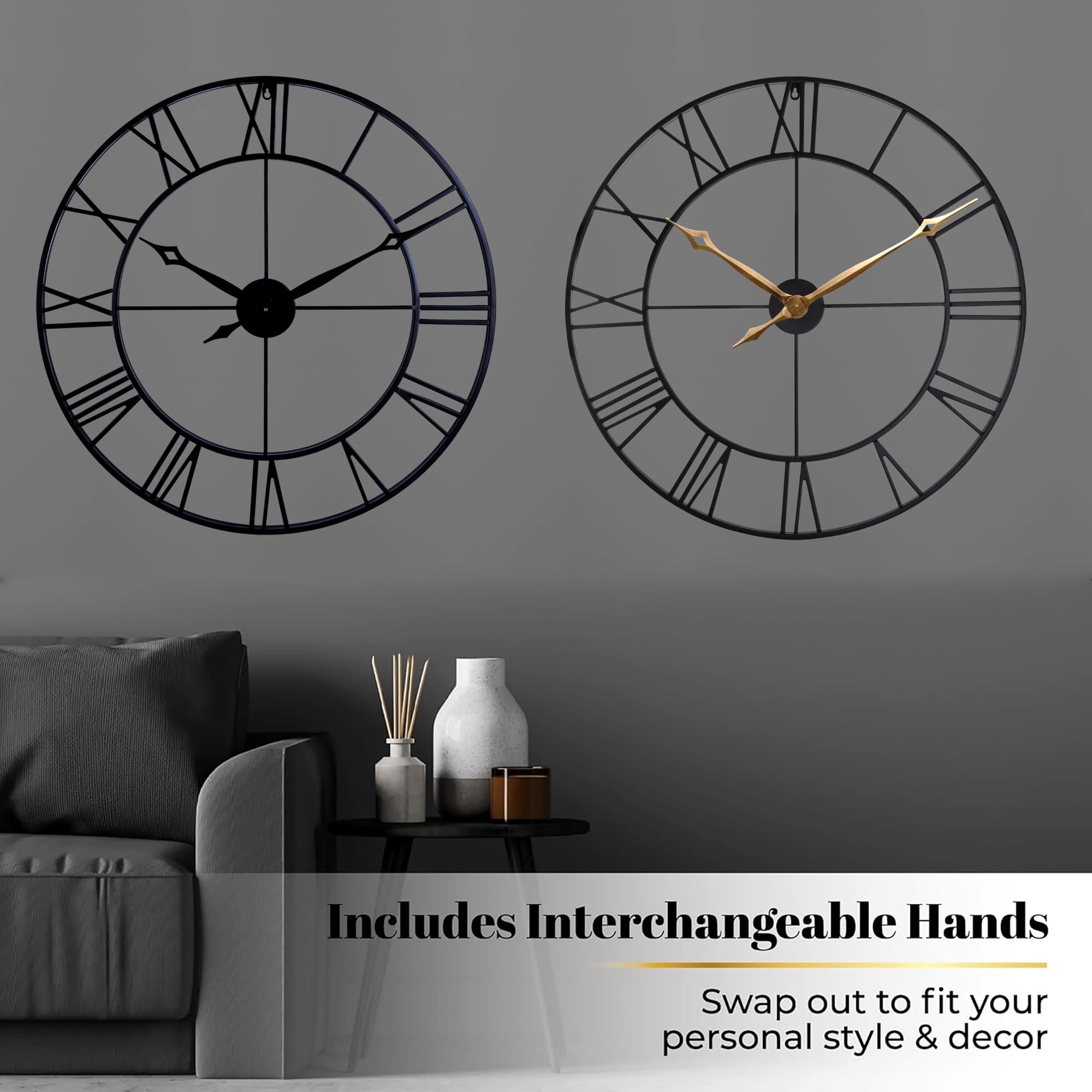 CLXEAST clock with easy-hang design for simple wall mounting.