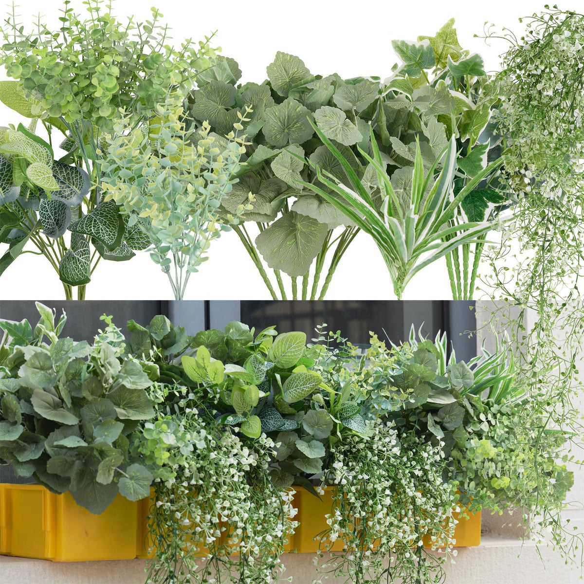 Clycaloor boxwood 19pc outdoor stems for natural courtyard look