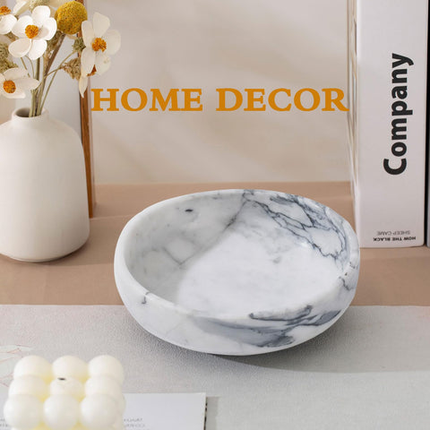 CM CHIC MONDAY marble bowl on entryway table adds refined organization