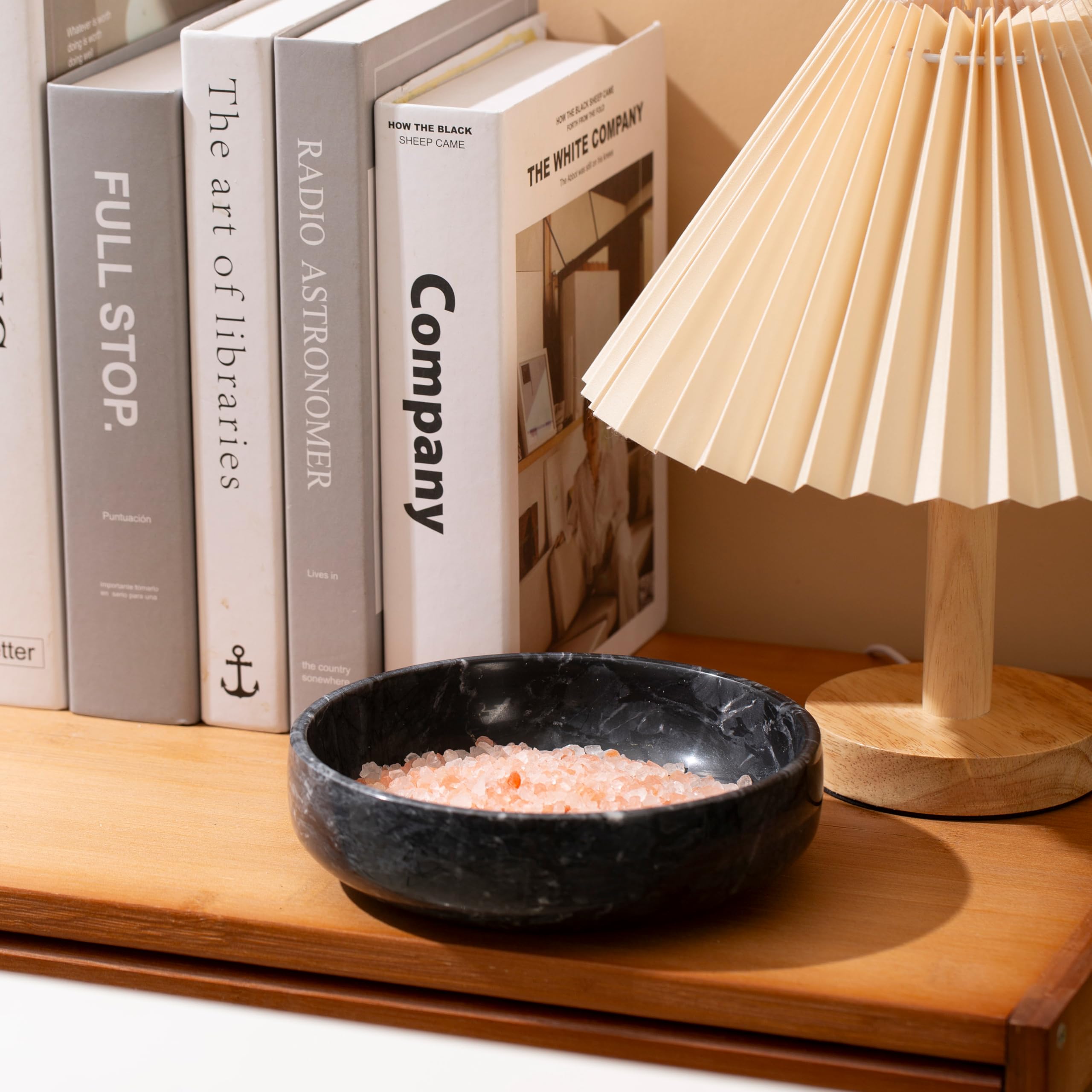 CM CHIC MONDAY marble bowl for candies in natural black, elegant coffee table accent.