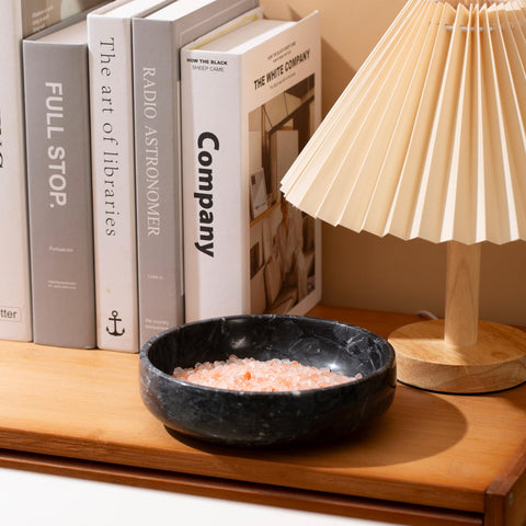 CM CHIC MONDAY marble bowl for candies in natural black, elegant coffee table accent.